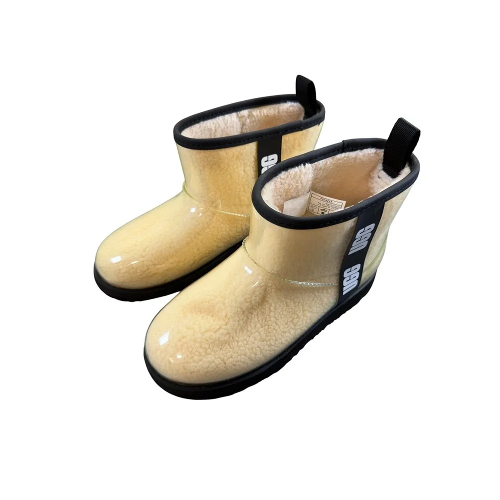 UGG Classic Clear Mini Boots Natural Black Waterproof 1112386K Womens 6